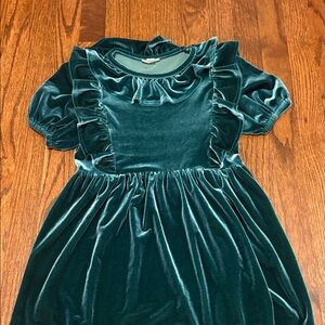 Crewcuts Velvet Dress in Deep Green